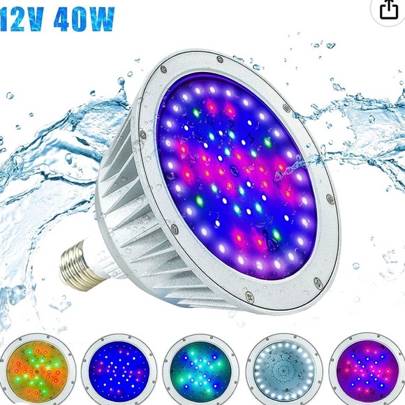 Two (2) - Waterproof 12V 40W LED Color Changing Pool Light Bulbs - Picture 6 of 8